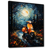 Night Streets And Scooters - Scooter Canvas Wall Art