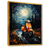 Night Streets And Scooters - Scooter Canvas Wall Art