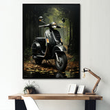 Forest Path And Scooters - Scooter Canvas Wall Art