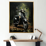 Forest Path And Scooters - Scooter Canvas Wall Art