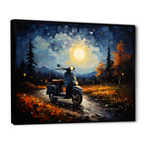 Scooter Night Exploration - Scooter Canvas Wall Art