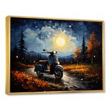 Scooter Night Exploration - Scooter Canvas Wall Art
