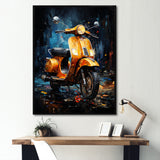 Scooter Serenity Nightly City - Scooter Canvas Wall Art