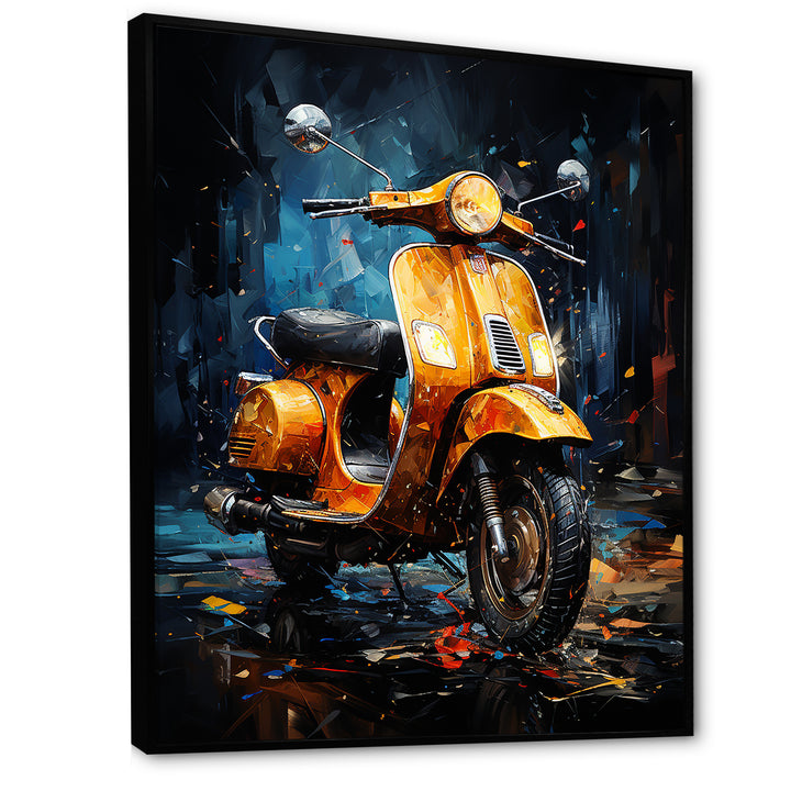 Scooter Serenity Nightly City - Scooter Canvas Wall Art
