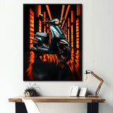 Scooter Serenity Neon Lights - Scooter Canvas Wall Art