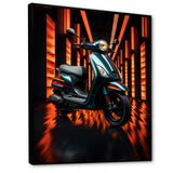 Scooter Serenity Neon Lights - Scooter Canvas Wall Art