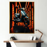 Scooter Serenity Neon Lights - Scooter Canvas Wall Art