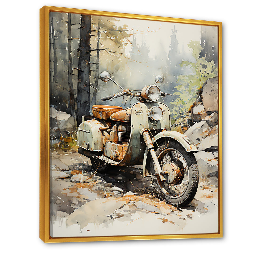 Classic Vintage Scooter - Scooter Canvas Wall Art