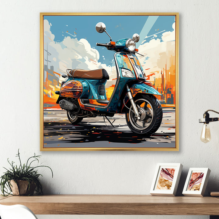 Edgy Scooter Odyssey - Scooter Canvas Wall Art