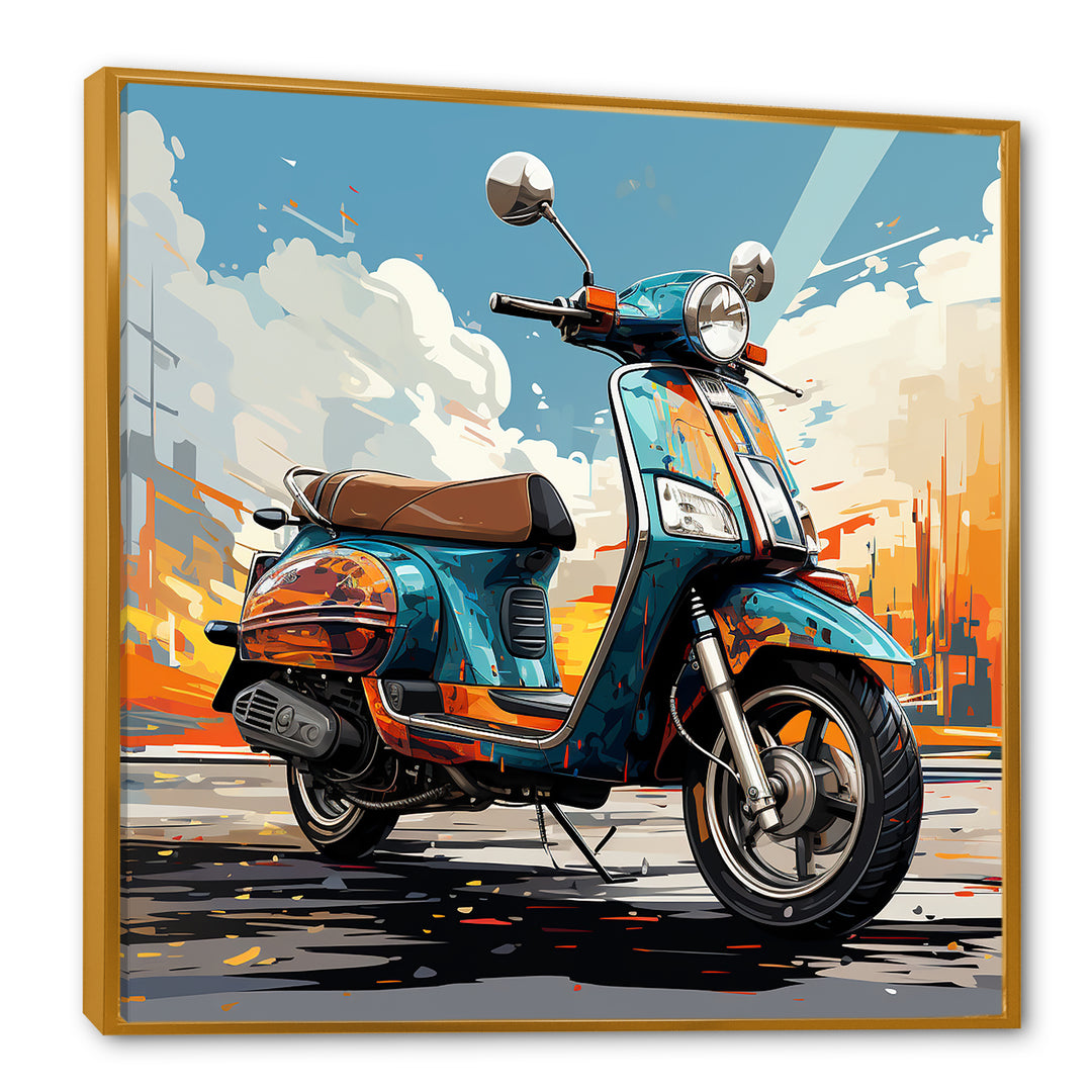 Edgy Scooter Odyssey - Scooter Canvas Wall Art