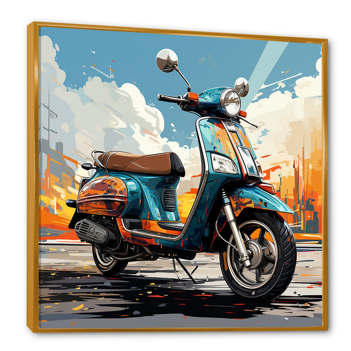 Edgy Scooter Odyssey - Scooter Canvas Wall Art