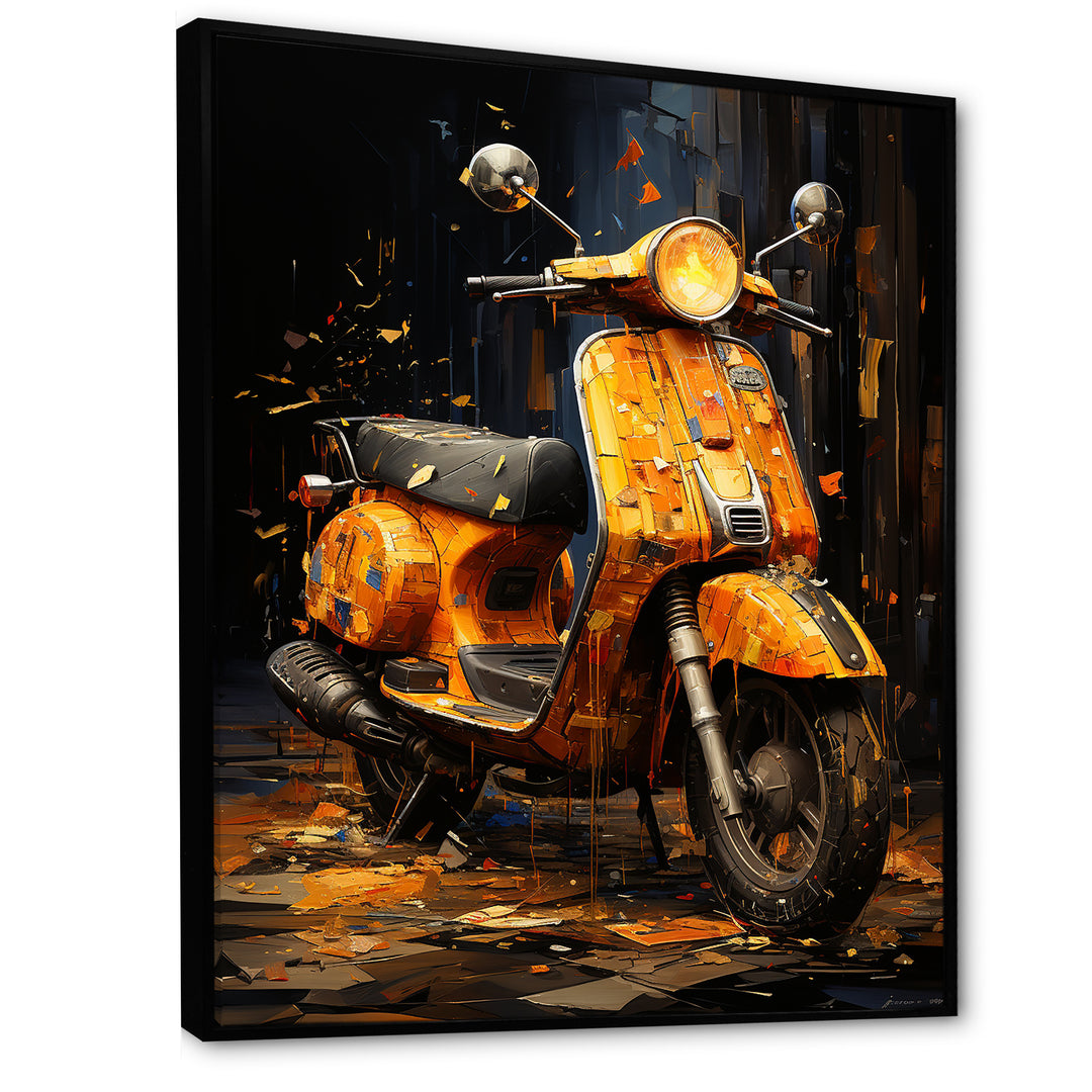 Edgy Scooter Graffiti Odyssey - Scooter Canvas Wall Art