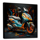 Geometric Scooter Journey - Scooter Canvas Wall Art