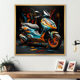 Geometric Scooter Journey - Scooter Canvas Wall Art