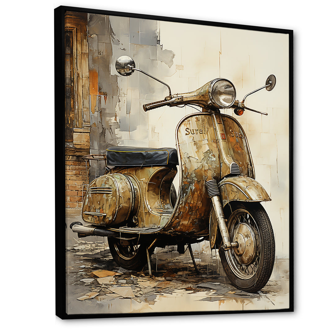Vintage Scooter Ride - Scooter Canvas Wall Art