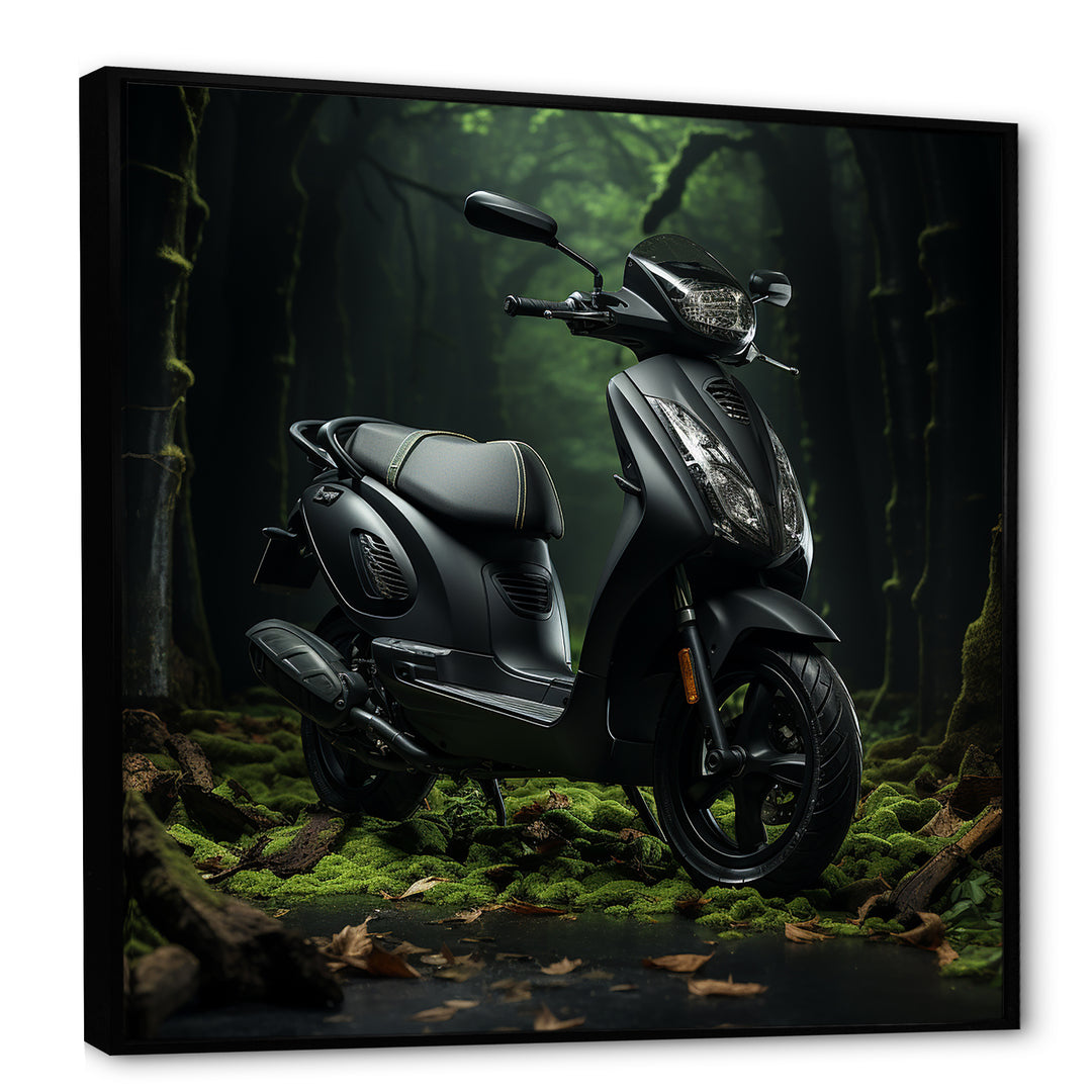 Scooter Serenity Forest Adventure - Scooter Canvas Wall Art