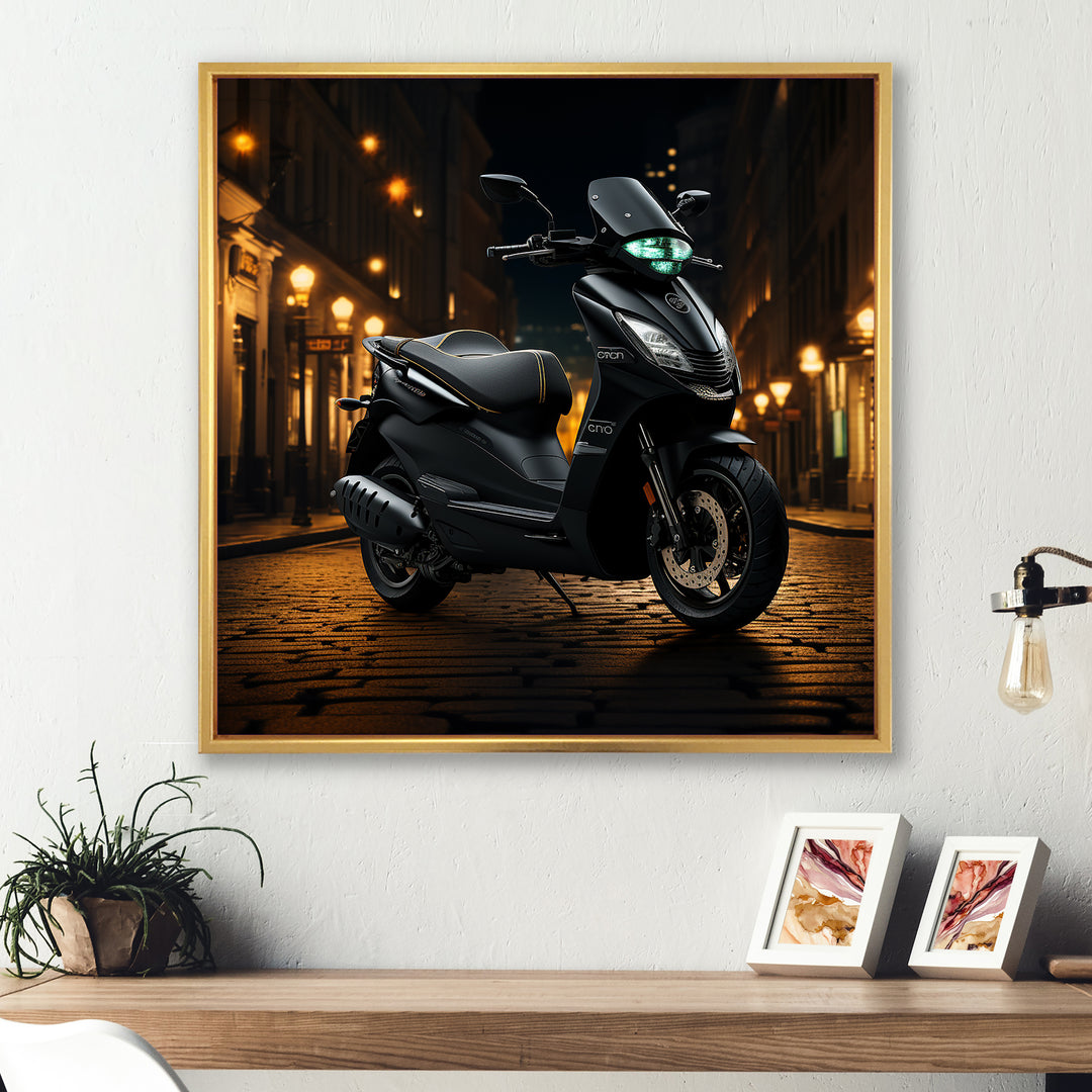 Scooter Serenity City Adventure - Scooter Canvas Wall Art