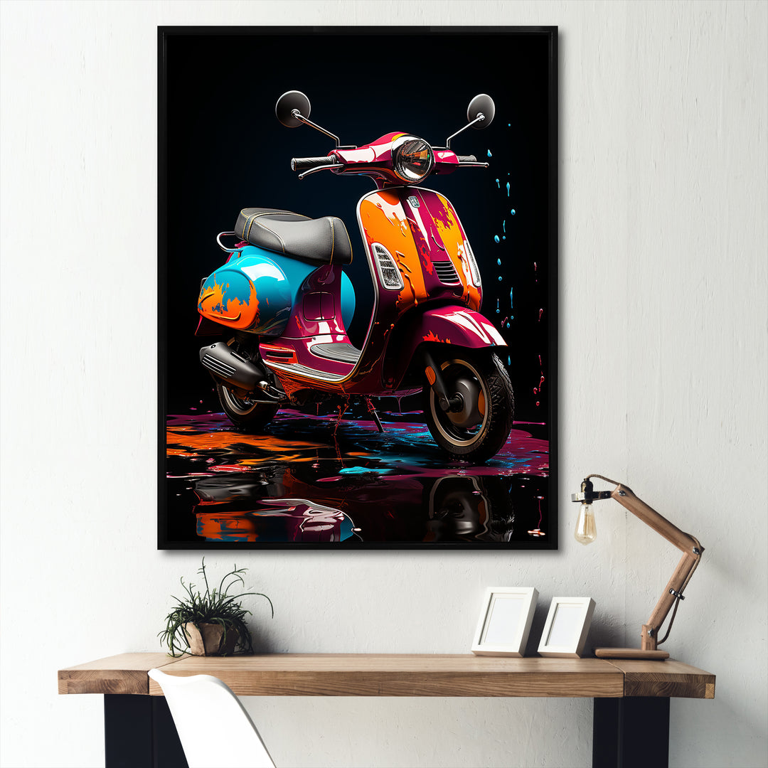 Pop Art Scooter Blaze - Scooter Canvas Wall Art