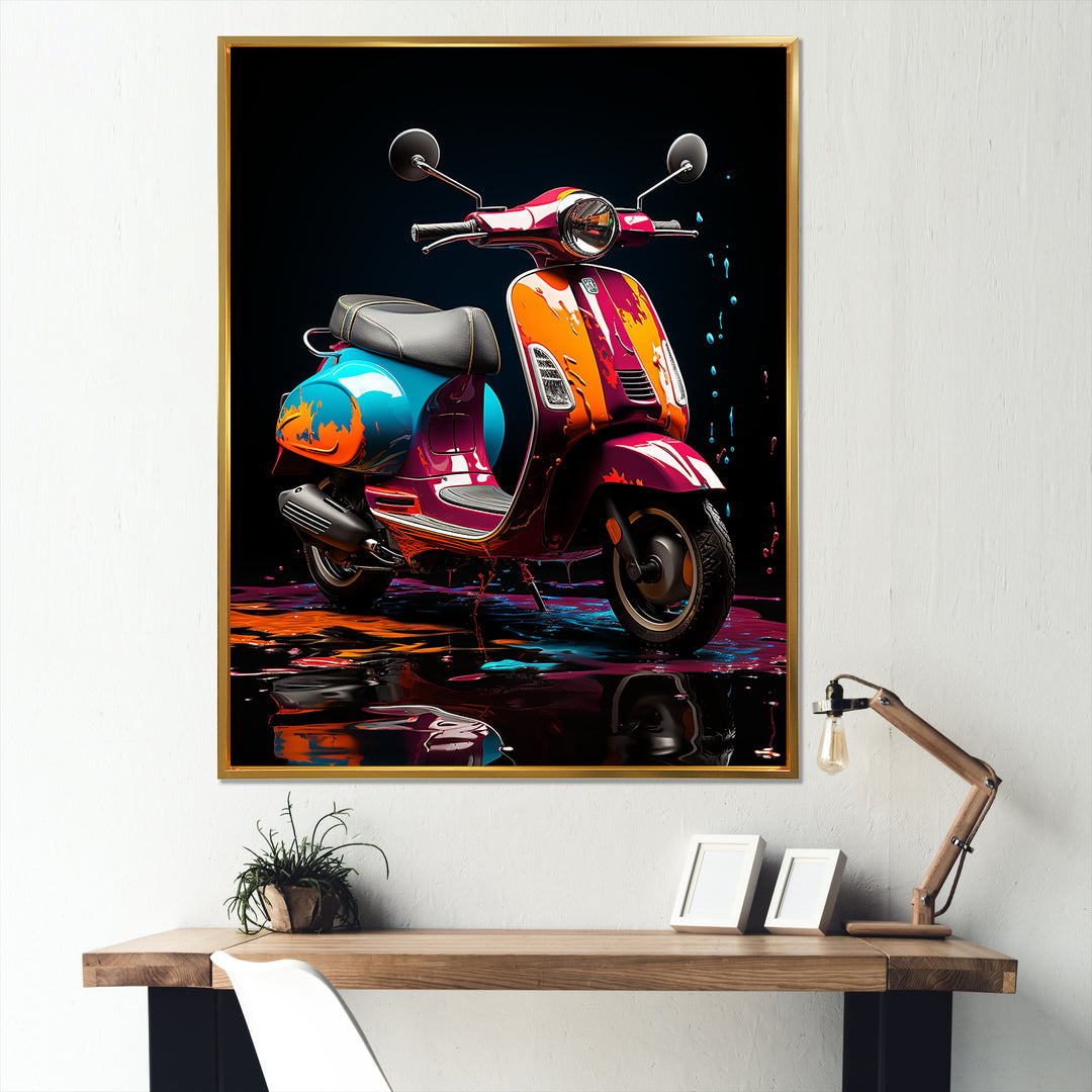 Pop Art Scooter Blaze - Scooter Canvas Wall Art