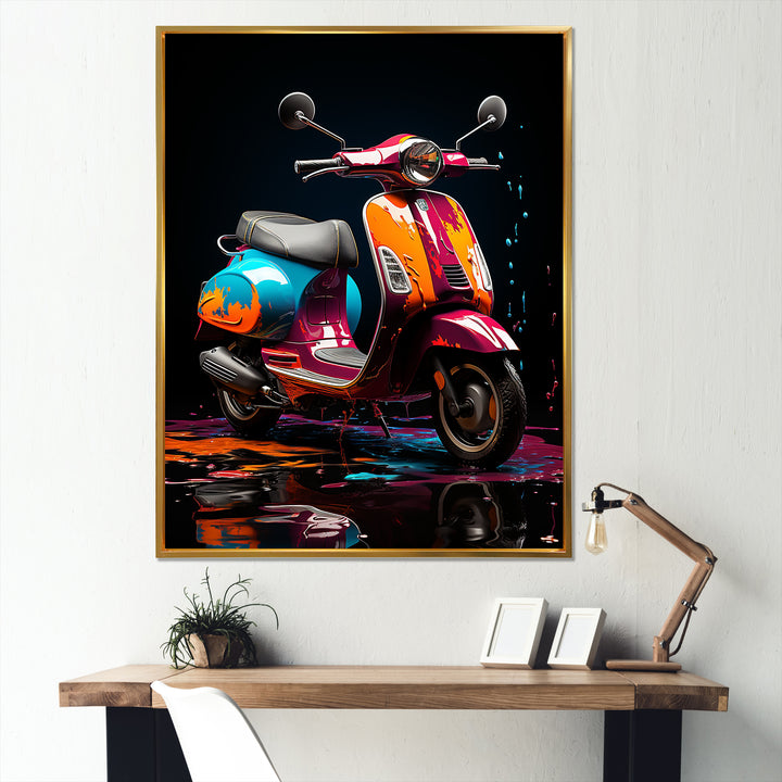 Pop Art Scooter Blaze - Scooter Canvas Wall Art