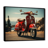Retro Scooter Adventure - Scooter Canvas Wall Art