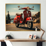 Retro Scooter Adventure - Scooter Canvas Wall Art