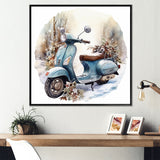 Scooter Charm In Winter - Scooter Canvas Wall Art