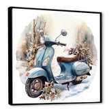 Scooter Charm In Winter - Scooter Canvas Wall Art