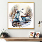 Scooter Charm In Winter - Scooter Canvas Wall Art