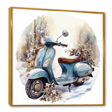 Scooter Charm In Winter - Scooter Canvas Wall Art