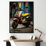 Urban Scooter Street Art - Scooter Canvas Wall Art