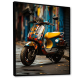 Urban Scooter Street Art - Scooter Canvas Wall Art