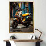 Urban Scooter Street Art - Scooter Canvas Wall Art