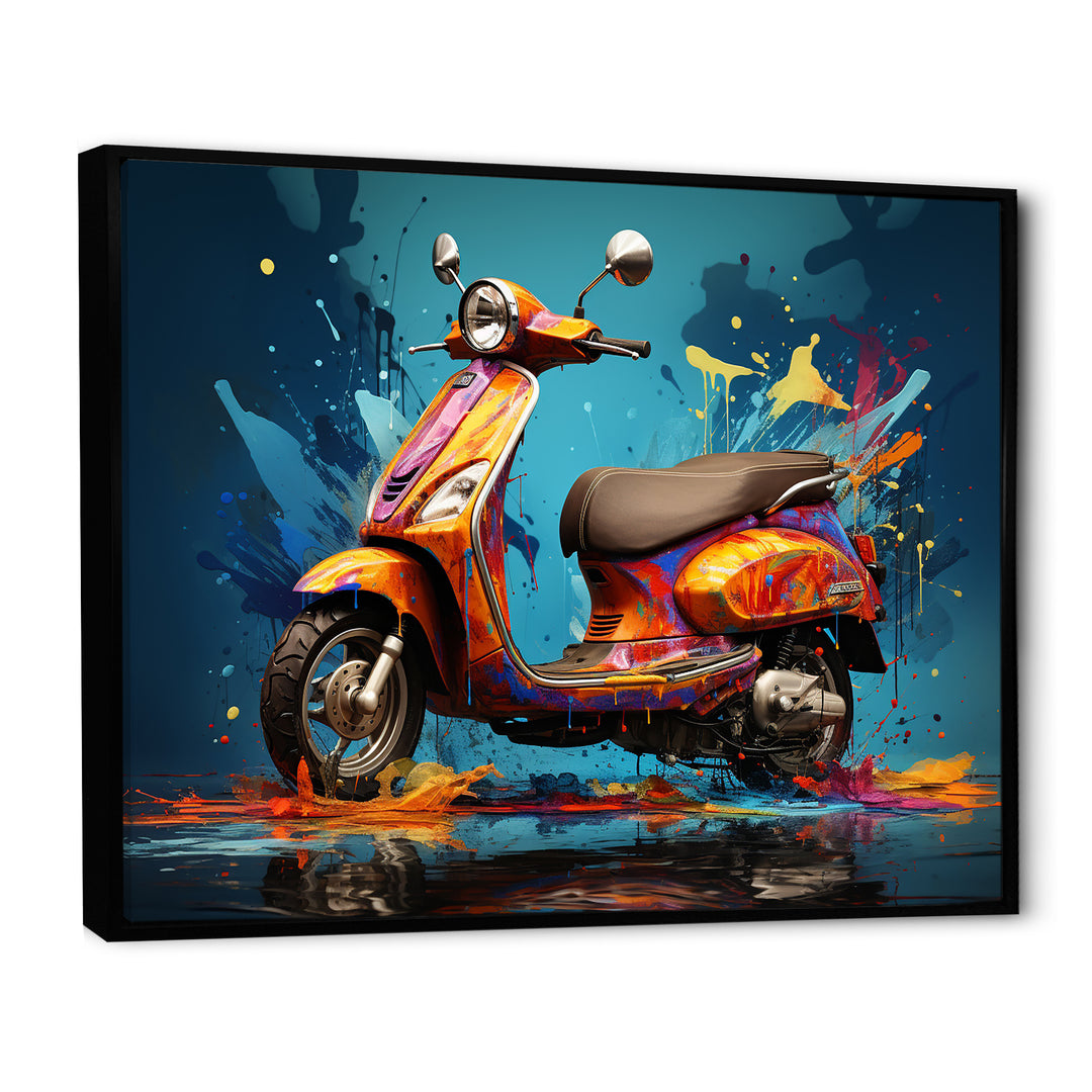 Graffiti Scooter Delight - Scooter Canvas Wall Art