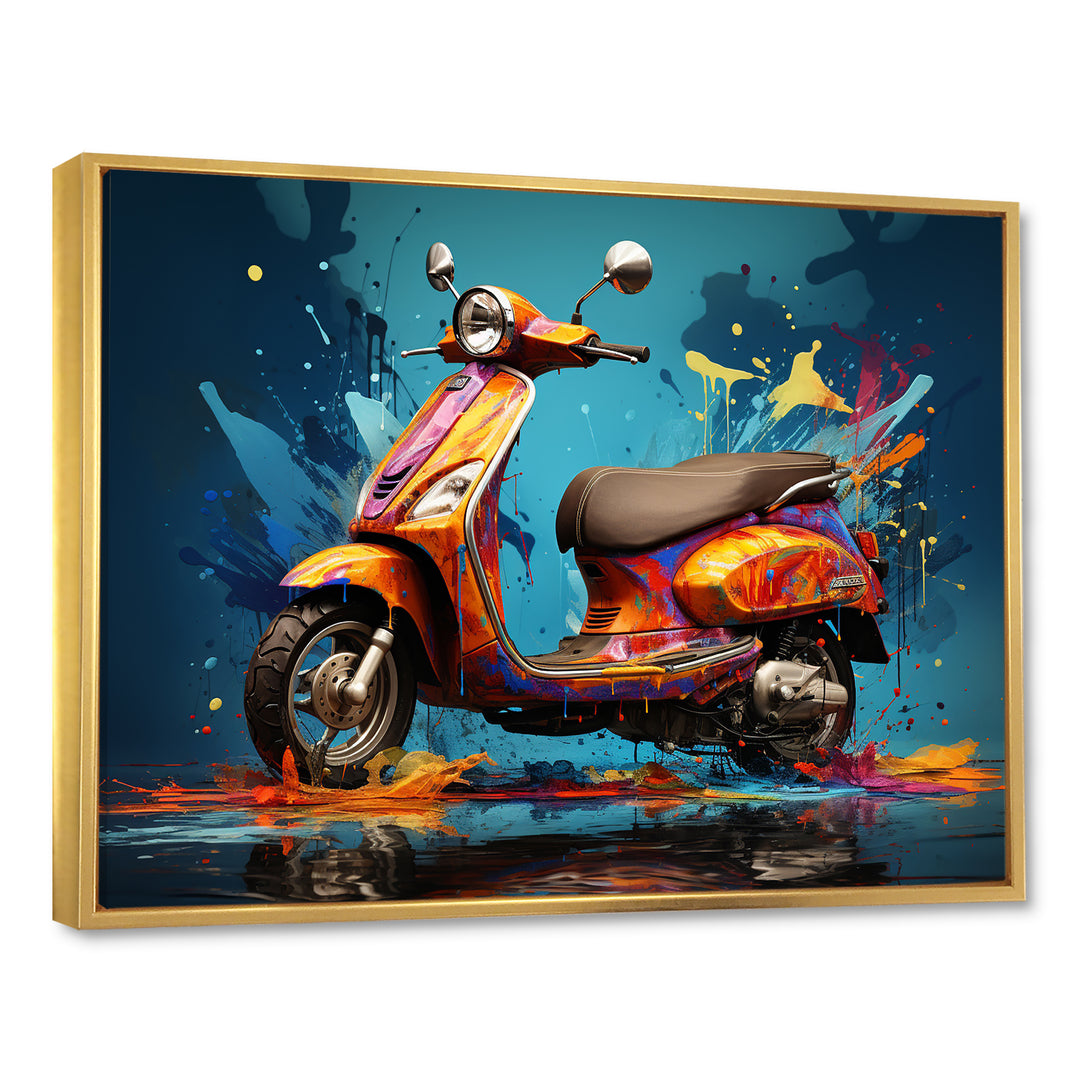 Graffiti Scooter Delight - Scooter Canvas Wall Art