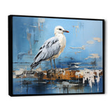 White And Blue Seagull Tranquility - White Seagull Wall Art