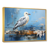 White And Blue Seagull Tranquility - White Seagull Wall Art