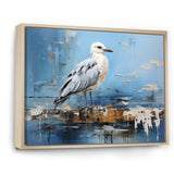 White And Blue Seagull Tranquility - White Seagull Wall Art