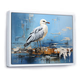 White And Blue Seagull Tranquility - White Seagull Wall Art