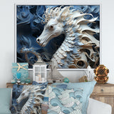 Underwater Seahorse Elegance - Seahorse Living Room Wall Art