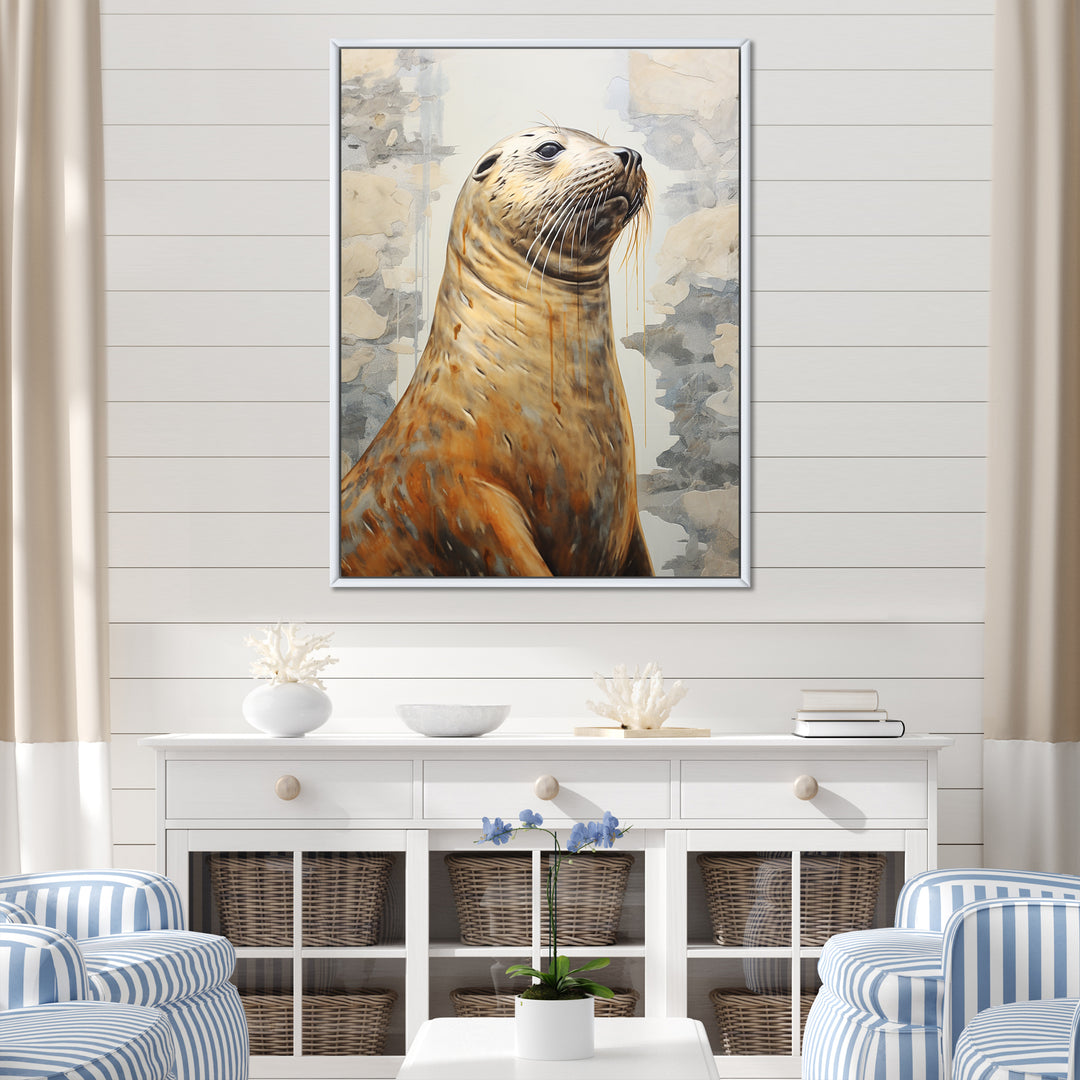 Magnificent Sea Lion - Sea Lion Canvas Wall Art