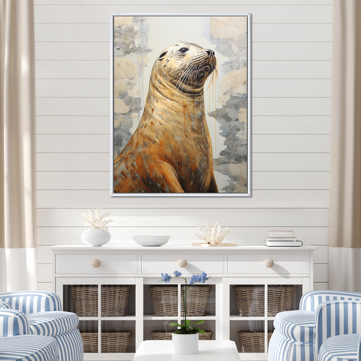 Magnificent Sea Lion - Sea Lion Canvas Wall Art