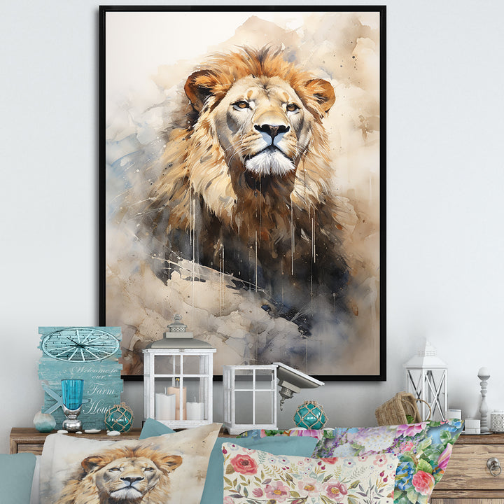 Majestic King Of Lions - Lion Canvas Wall Art