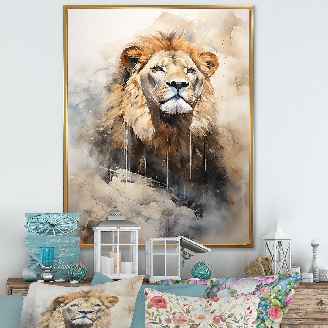 Majestic King Of Lions - Lion Canvas Wall Art
