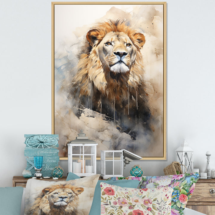 Majestic King Of Lions - Lion Canvas Wall Art