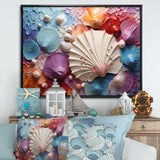 Coastal Seashell Tranquility - Multi-Color Seashell Wall Art