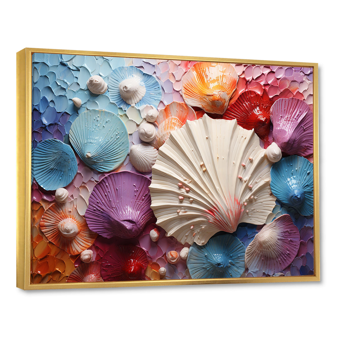 Coastal Seashell Tranquility - Multi-Color Seashell Wall Art