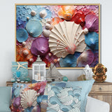 Coastal Seashell Tranquility - Multi-Color Seashell Wall Art