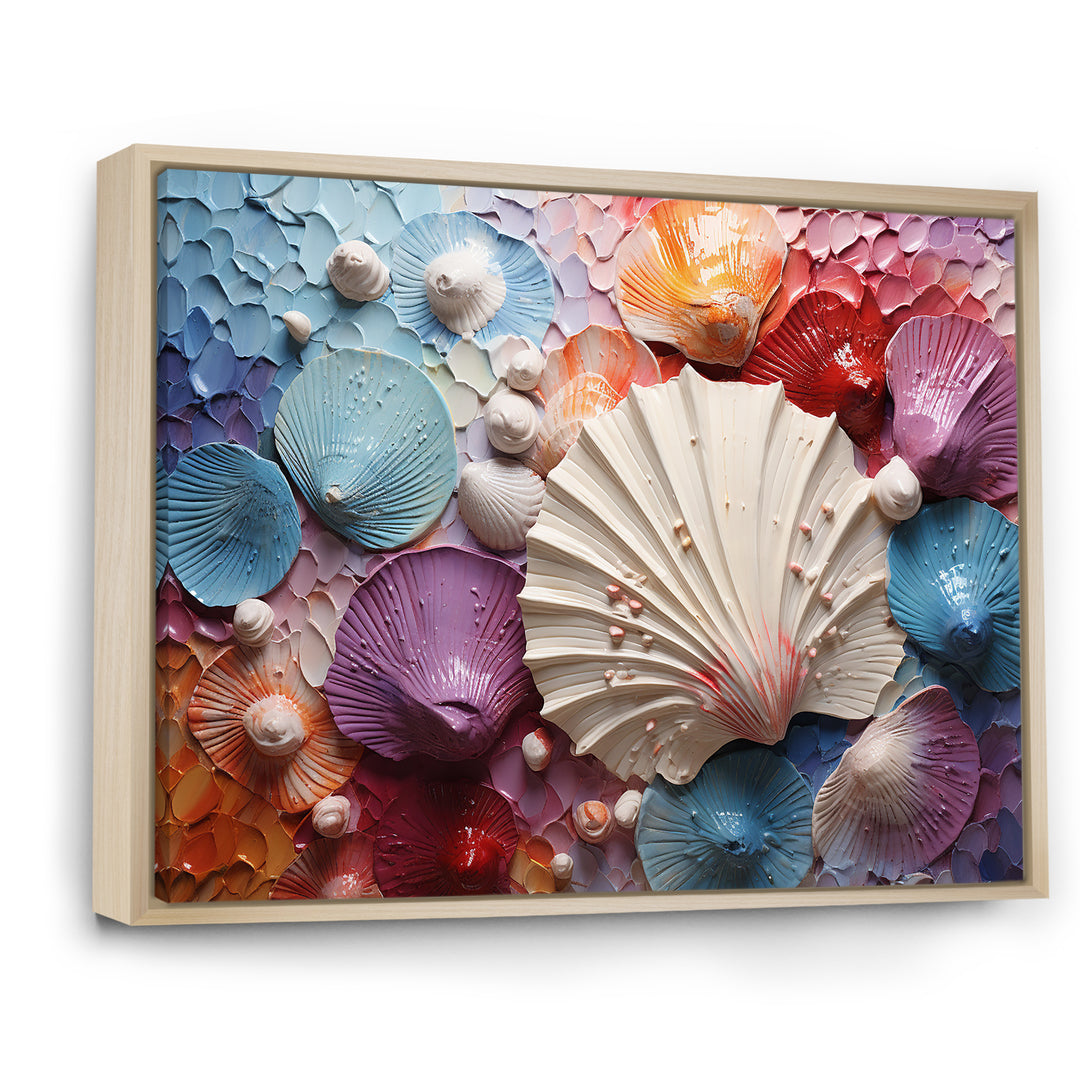 Coastal Seashell Tranquility - Multi-Color Seashell Wall Art