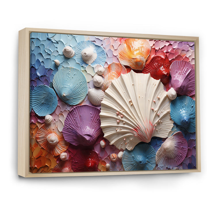 Coastal Seashell Tranquility - Multi-Color Seashell Wall Art